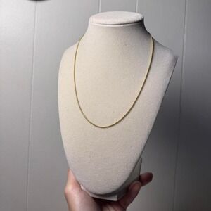 18K Gold Plated Snake Chain Necklace Minimalist Round Link Gold Tone 18KGP